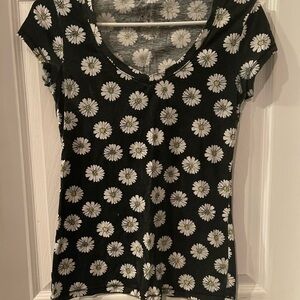 Floral Black Women's Top
